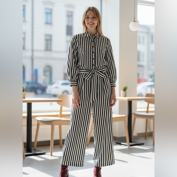 12th Tribe Pants - Two piece Stripe Pant & button down set